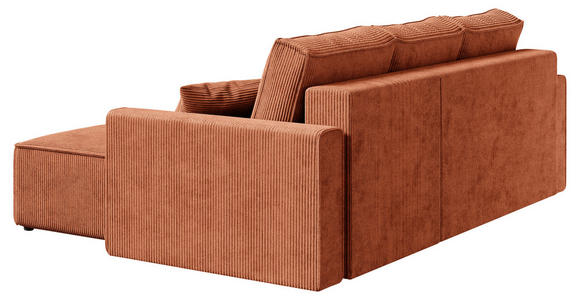 ECKSOFA Rostfarben Cord  - Rostfarben/Schwarz, KONVENTIONELL, Kunststoff/Textil (241/138cm) - Carryhome