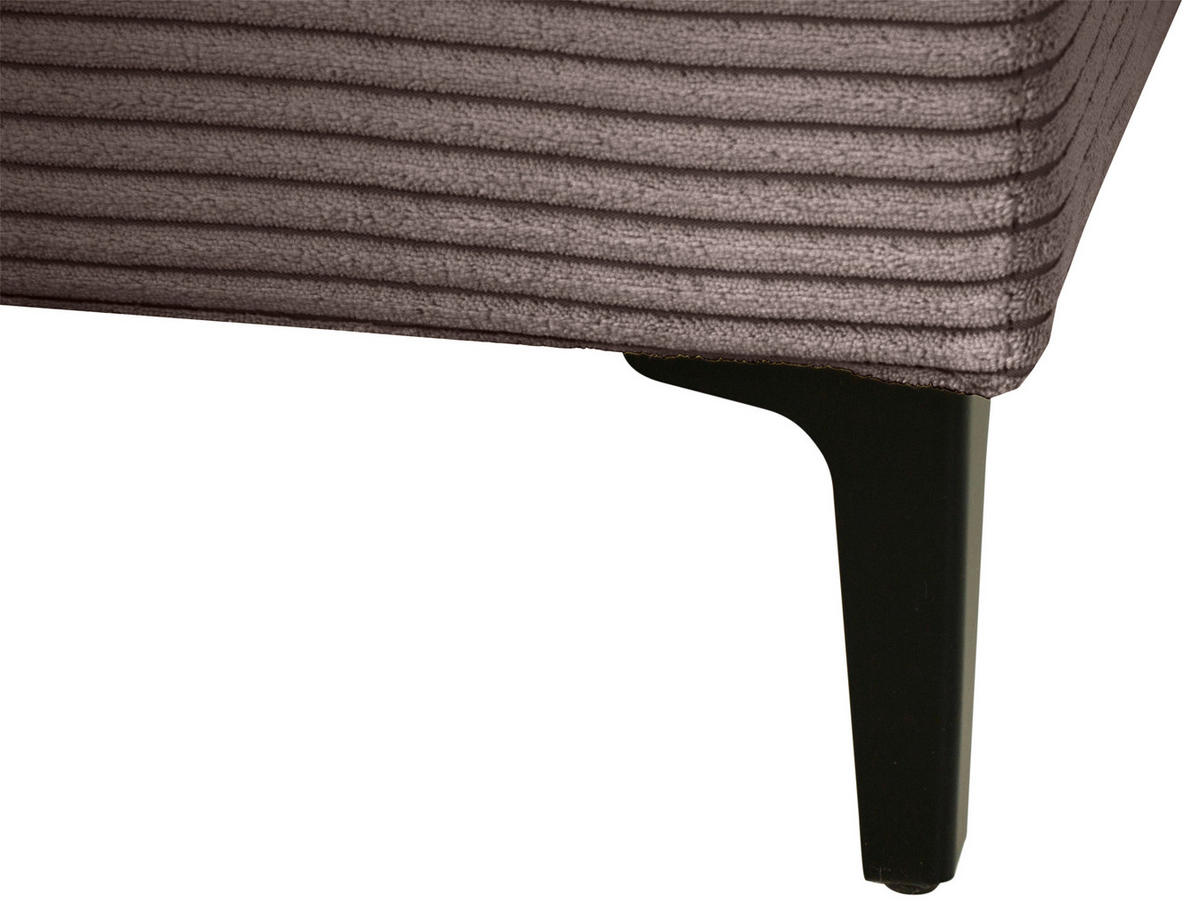 HOCKER Cord Dunkelbraun  - Dunkelbraun/Schwarz, Design, Textil/Metall (140/45/80cm) - Xora