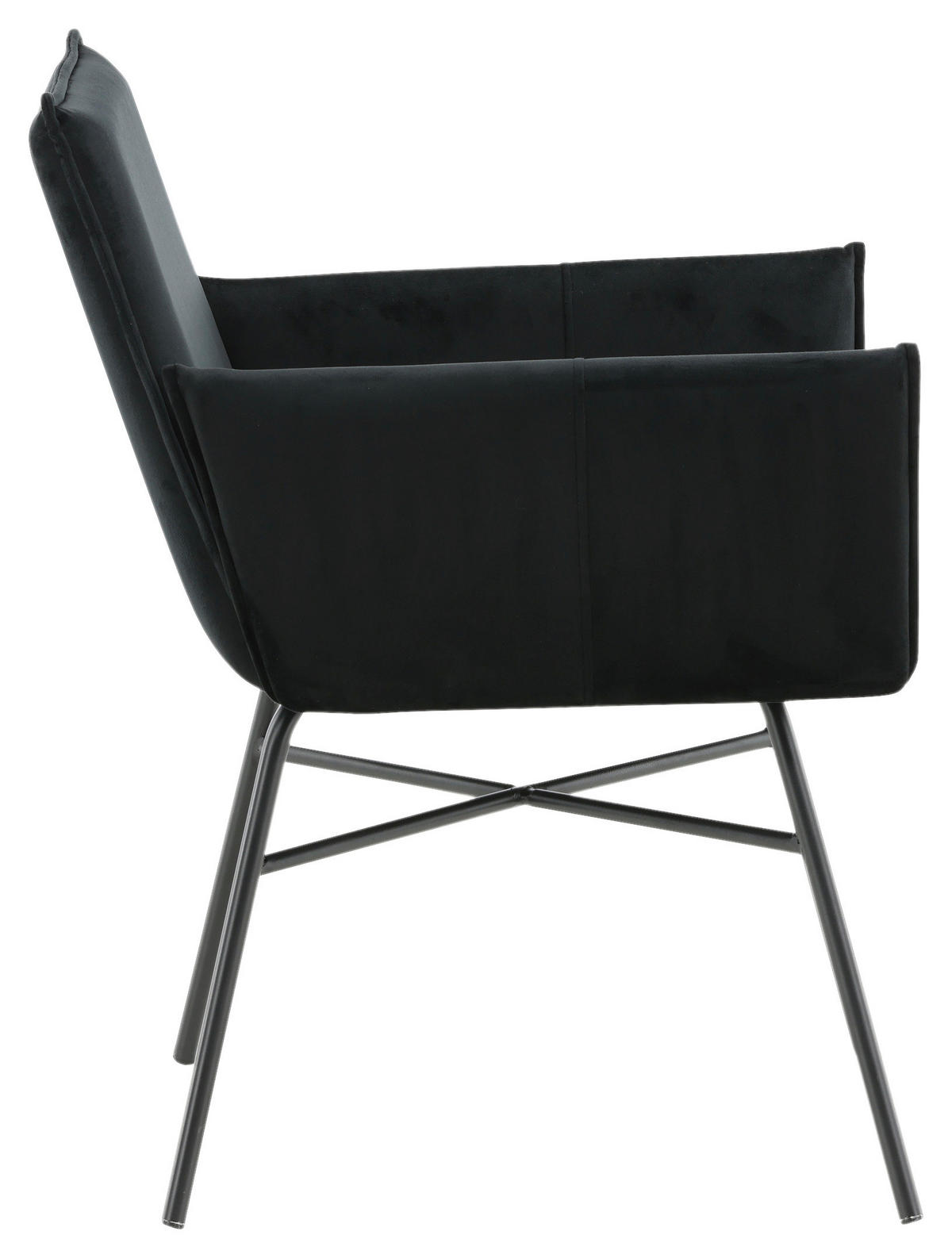STOL stål sammet  - svart, Design, metall/textil (57/87/60cm) - Livetastic