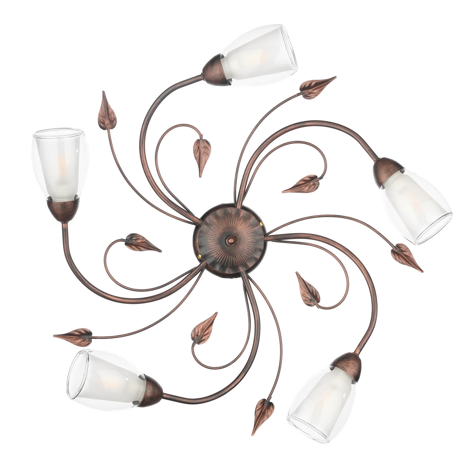 DECKENLEUCHTE  60/20 cm    - Bronzefarben, KONVENTIONELL, Glas/Metall (60/20cm)