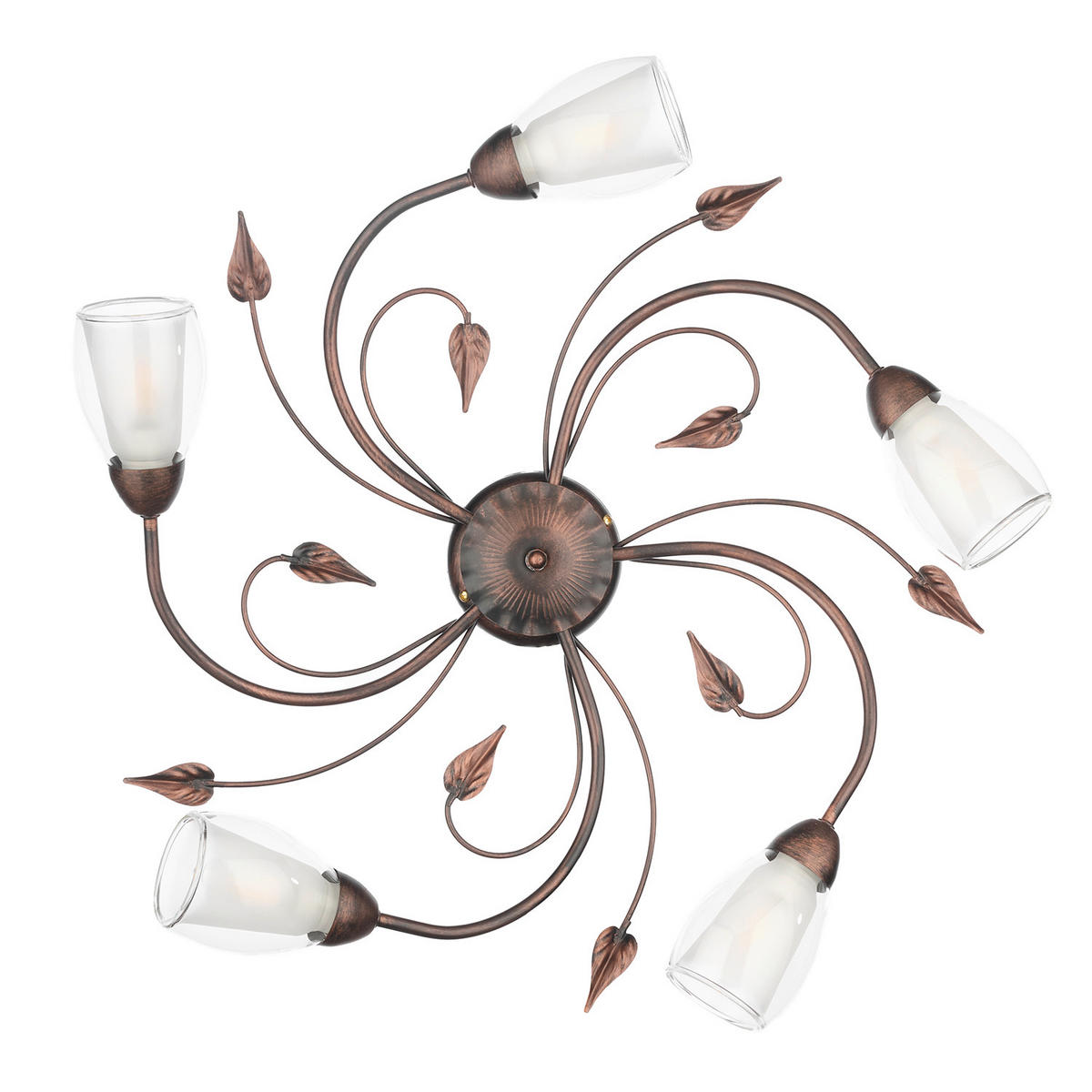 DECKENLEUCHTE  60/20 cm    - Bronzefarben, KONVENTIONELL, Glas/Metall (60/20cm)