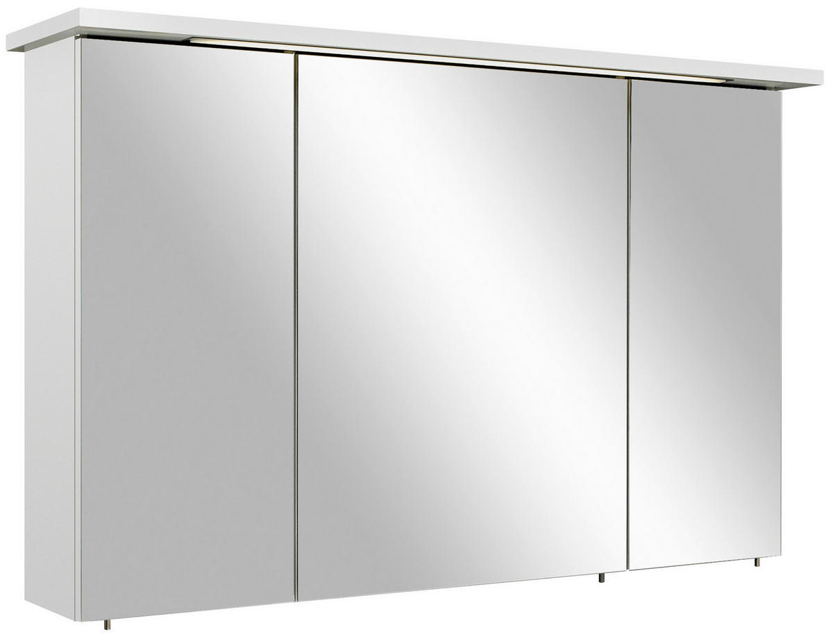 SPIEGELSCHRANK 115/72/20 cm  - Chromfarben/Weiß, Basics, Glas/Holzwerkstoff (115/72/20cm) - Xora