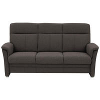 3-SITZER-SOFA Flachgewebe Dunkelbraun  - Dunkelbraun/Alufarben, Konventionell, Textil/Metall (194/100/89cm) - Beldomo Comfort