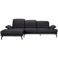 ECKSOFA in Echtleder Dunkelbraun  - Dunkelbraun/Schwarz, Design, Leder/Metall (184/288cm) - Novel