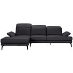 ECKSOFA in Echtleder Dunkelbraun  - Dunkelbraun/Schwarz, Design, Leder/Metall (184/288cm) - Novel