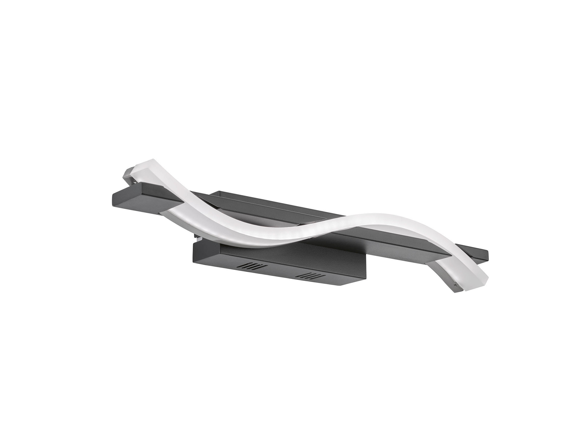 LED-WANDLEUCHTE Bridge 35,00/5/7,5 cm   - Schwarz/Weiß, Design, Kunststoff/Metall (35,00/5/7,5cm) - Fischer & Honsel