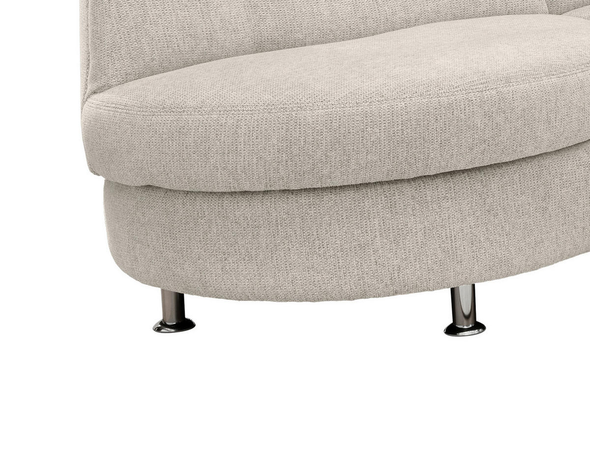 ECKSOFA Beige Chenille  - Chromfarben/Beige, MODERN, Textil/Metall (236/275cm) - Livetastic