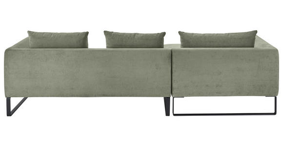 ECKSOFA in Feincord Olivgrün  - Schwarz/Olivgrün, KONVENTIONELL, Textil/Metall (178/284cm) - Hom`in