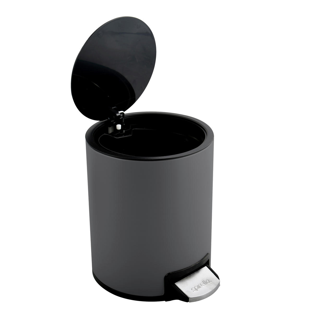 TRETEIMER RIKU 3 L  - Anthrazit/Schwarz, Basics, Kunststoff/Metall (16,8/21,8/23cm) - Spirella