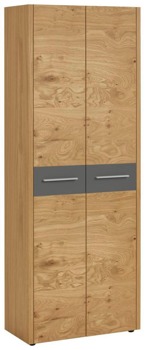 GARDEROBENSCHRANK in 73/193/37 cm - Eichefarben/Silberfarben, Design, Holz/Holzwerkstoff (73/193/37cm)