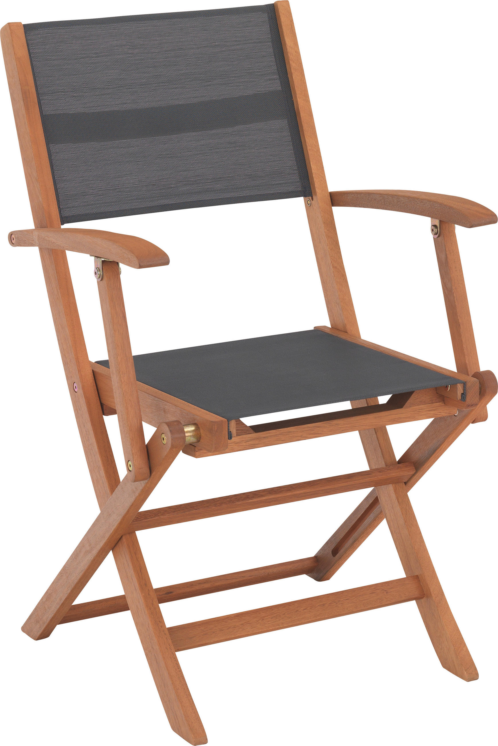 BAŠTENSKA STOLICA NA SKLAPANJE - siva/prirodna boja, Romantično / Seoski, drvo/tekstil (56/90/58cm) - Ambia Garden