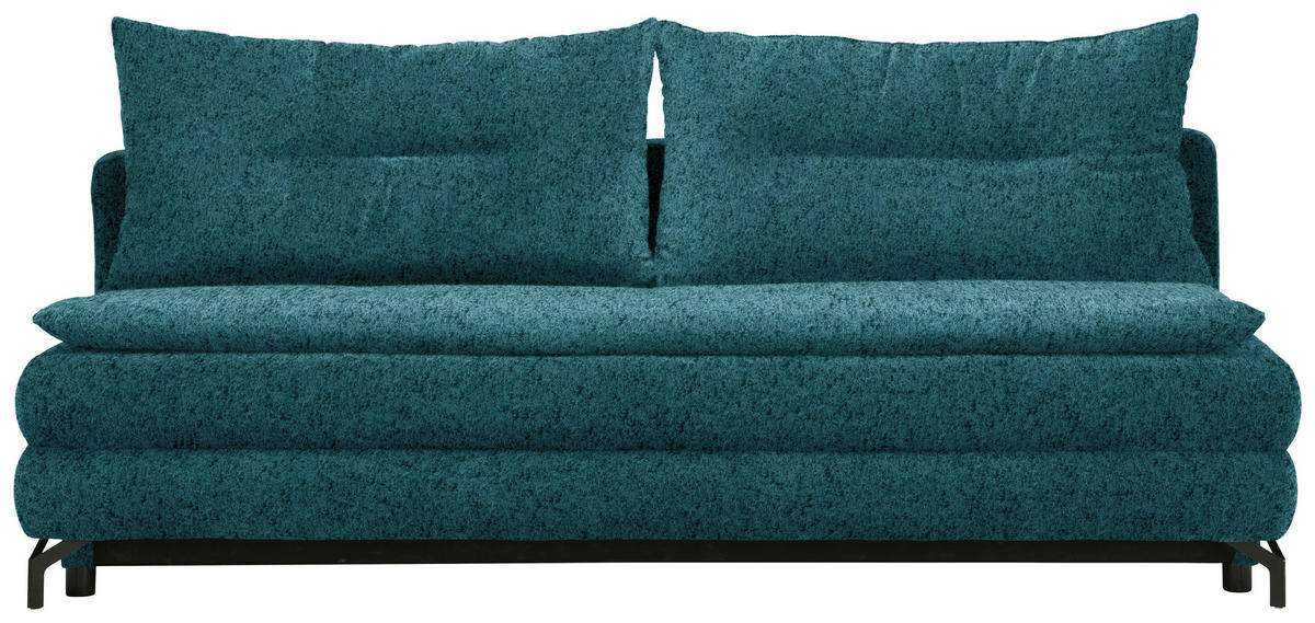 KANAPÉÁGY olajkék  - olajkék/fekete, Modern, textil/fém (208/73/92/102cm) - Novel