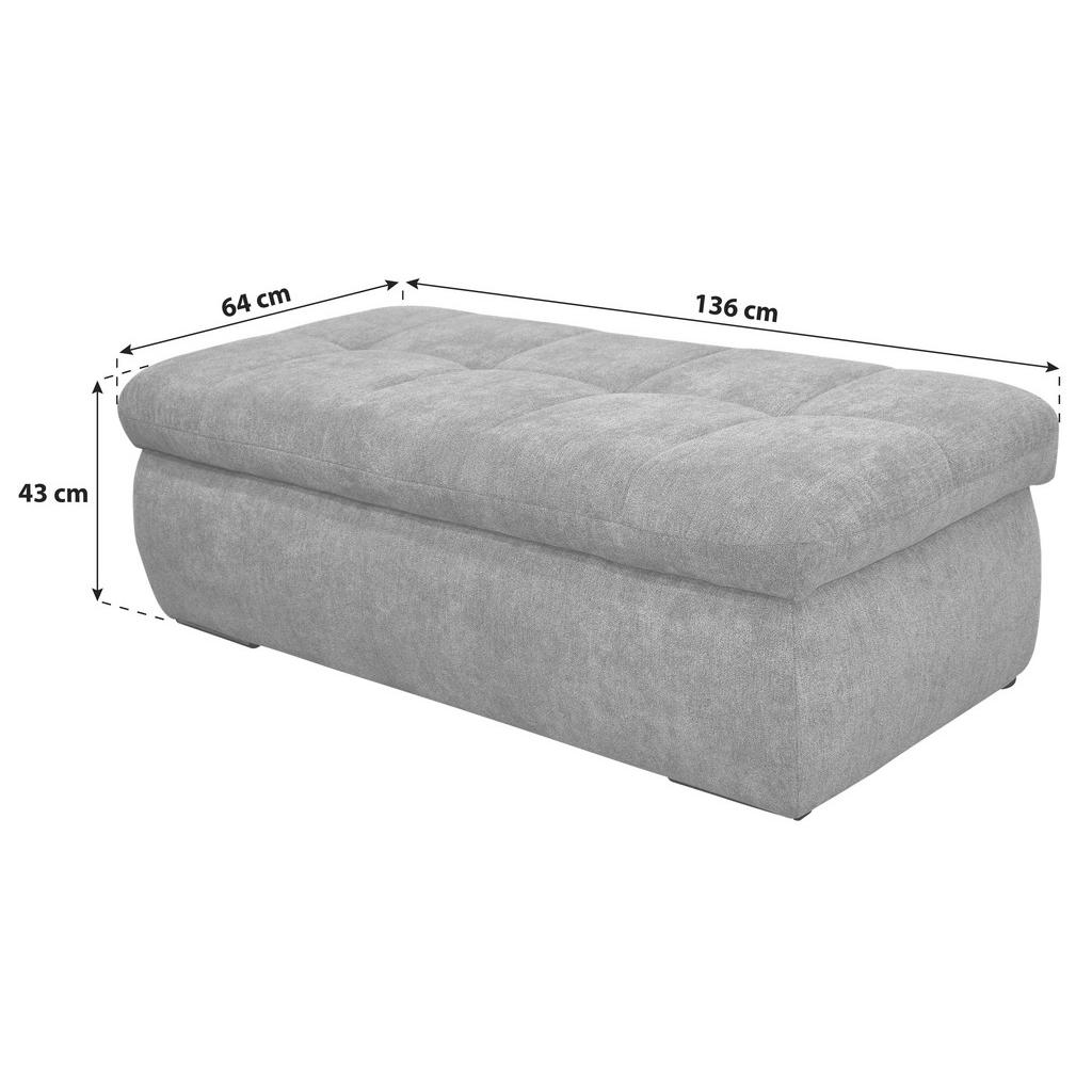Thumbnail - Mid.you Hocker, Dunkelgrau, Textil, Uni, rechteckig, 136x64x43 cm, Made in EU, FSC Mix, Stauraum, Wohnzimmer, Hocker, Si...