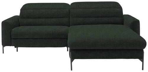 ECKSOFA in Flachgewebe Waldgrün  - Waldgrün/Schwarz, Design, Textil/Metall (252/191cm) - Dieter Knoll