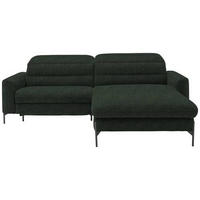 ECKSOFA in Flachgewebe Waldgrün  - Waldgrün/Schwarz, Design, Textil/Metall (252/191cm) - Dieter Knoll