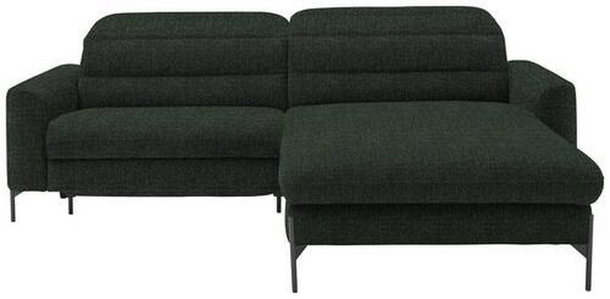 ECKSOFA in Flachgewebe Waldgrün  - Waldgrün/Schwarz, Design, Textil/Metall (252/191cm) - Dieter Knoll