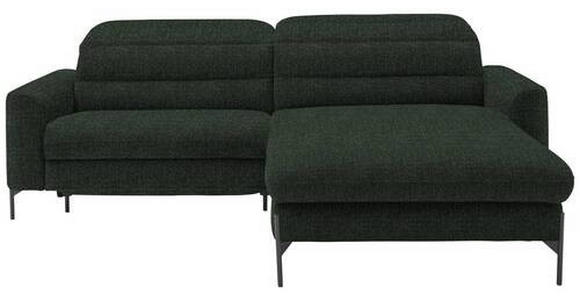 ECKSOFA in Flachgewebe Waldgrün 252/191 cm - Waldgrün/Schwarz, Design, Textil/Metall (252/191cm) - Dieter Knoll