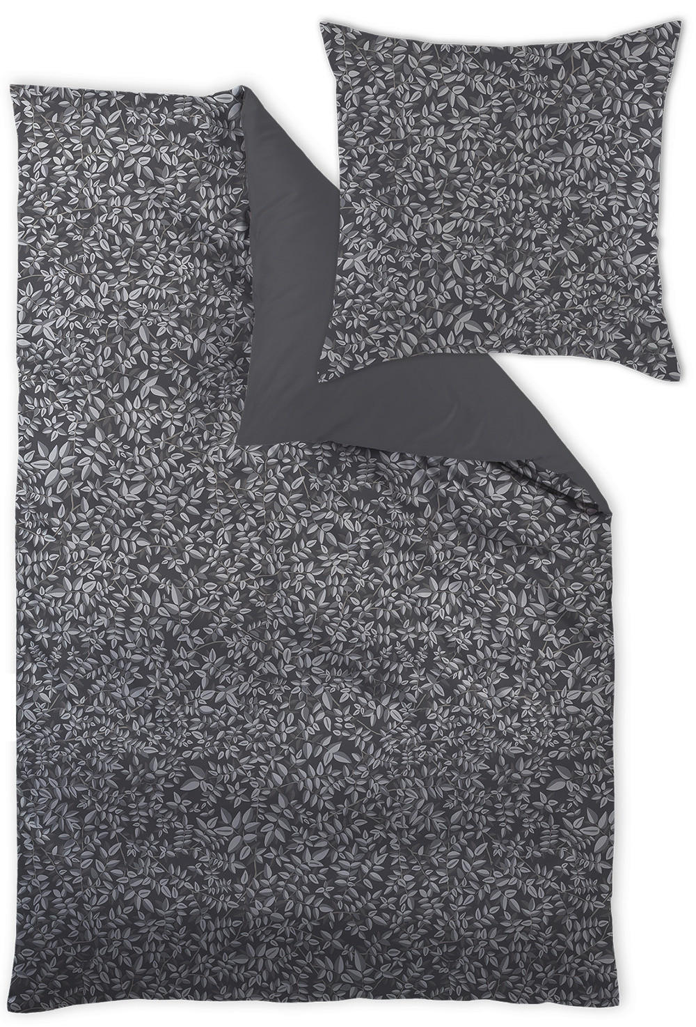 POSTELJINA SKAGEN 140/200 cm damast siva, crna, bela  - siva/bela, Osnovno, tekstil (140/200cm) - Curt Bauer