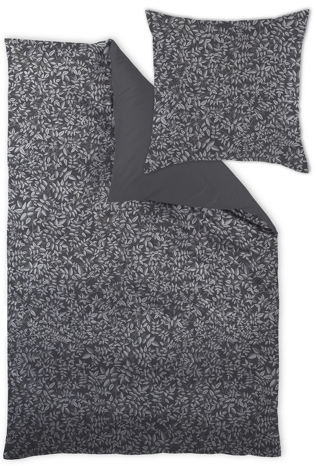 POSTELJINA SKAGEN 140/200 cm damast siva, crna, bela  - siva/bela, Osnovno, tekstil (140/200cm) - Curt Bauer