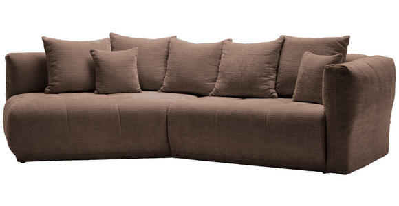 ECKSOFA  in Chenille Braun  180/315 cm  - Schwarz/Braun, MODERN, Kunststoff/Textil (180/315cm) - Hom`in