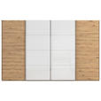 SCHWEBETÜRENSCHRANK 361/235/68 cm 4-türig  - Chromfarben, KONVENTIONELL, Glas/Holzwerkstoff (361/235/68cm) - Novel
