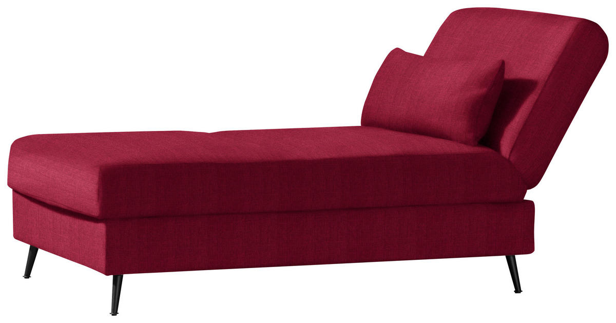 SCHLAFSOFA in Flachgewebe Rot  - Rot/Schwarz, Modern, Textil/Metall (205/90/92cm) - Novel