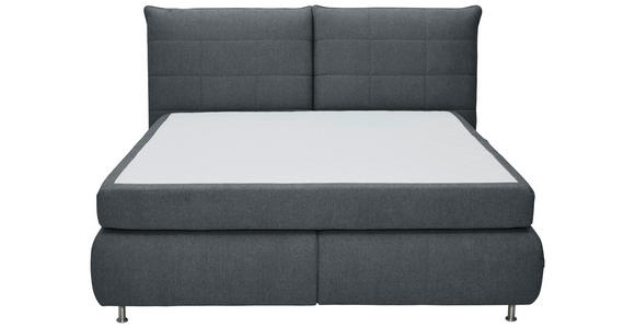 BOXSPRINGBETT 180/200 cm  in Dunkelgrau  - Edelstahlfarben/Dunkelgrau, KONVENTIONELL, Textil (180/200cm) - Dieter Knoll