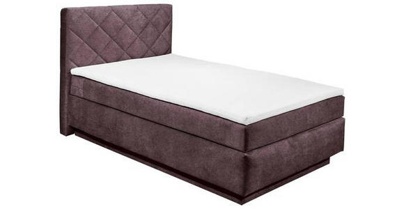 BOXSPRINGBETT 140/200 cm  in Aubergine  - Aubergine/Schwarz, KONVENTIONELL, Kunststoff/Textil (140/200cm) - Xora