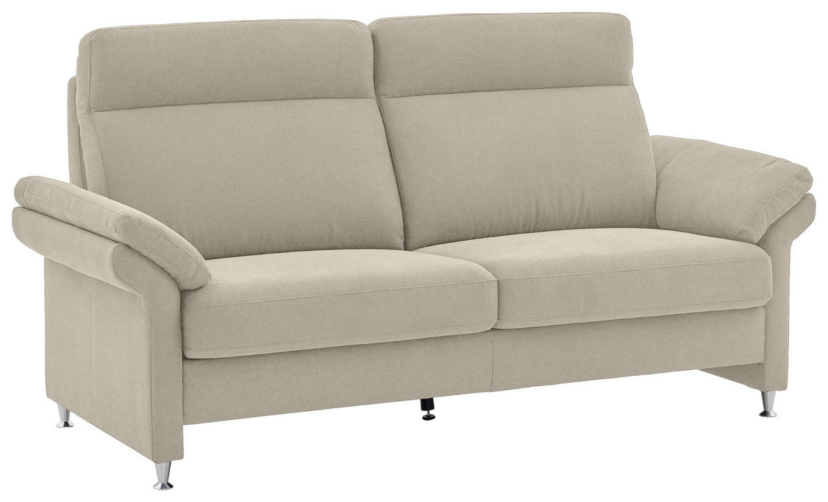3-SITZER-SOFA in Flachgewebe Naturfarben  - Alufarben/Naturfarben, Modern, Textil/Metall (196/103/89cm) - Pure Home Comfort