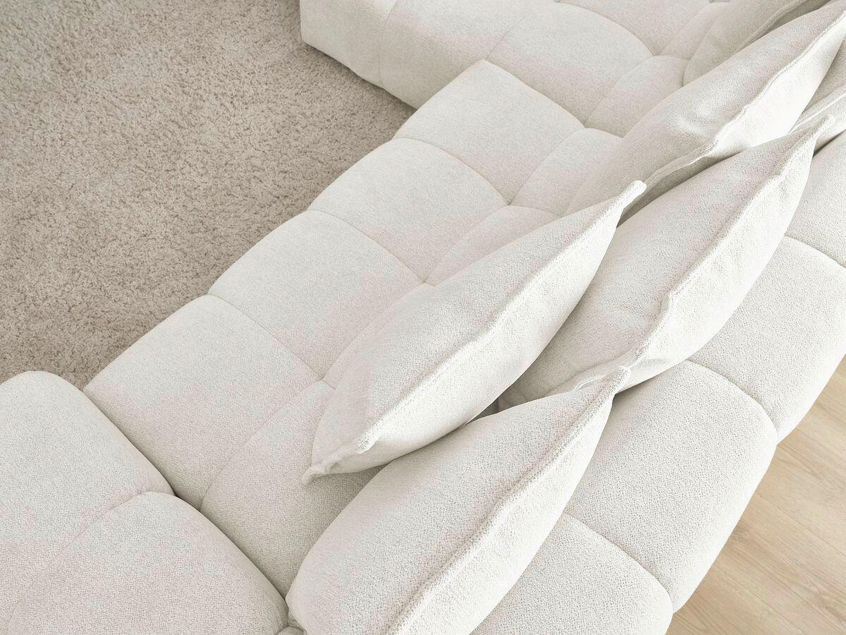 ECKSCHLAFSOFA EVEREST  mit Rücken echt, Armteil links, Armteil rechts Flachgewebe Weiß  - Schwarz/Weiß, MODERN, Kunststoff/Textil (180/318cm) - Livetastic