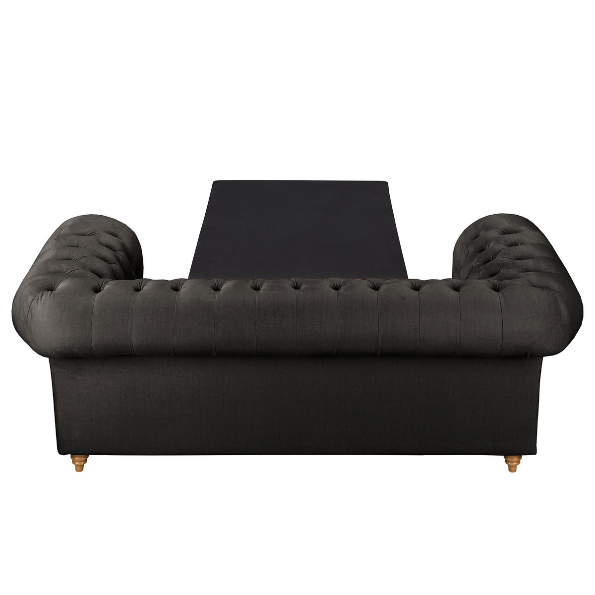 SCHLAFSOFA Mikrofaser Anthrazit Armteil links, Armteil rechts  - Anthrazit/Braun, Design, Holz/Textil (190/74/91cm) - P & B