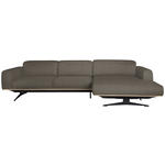 ECKSOFA in Echtleder Graubraun  305/163 cm  - Eichefarben/Graubraun, Design, Leder/Holz (305/163cm) - Novel