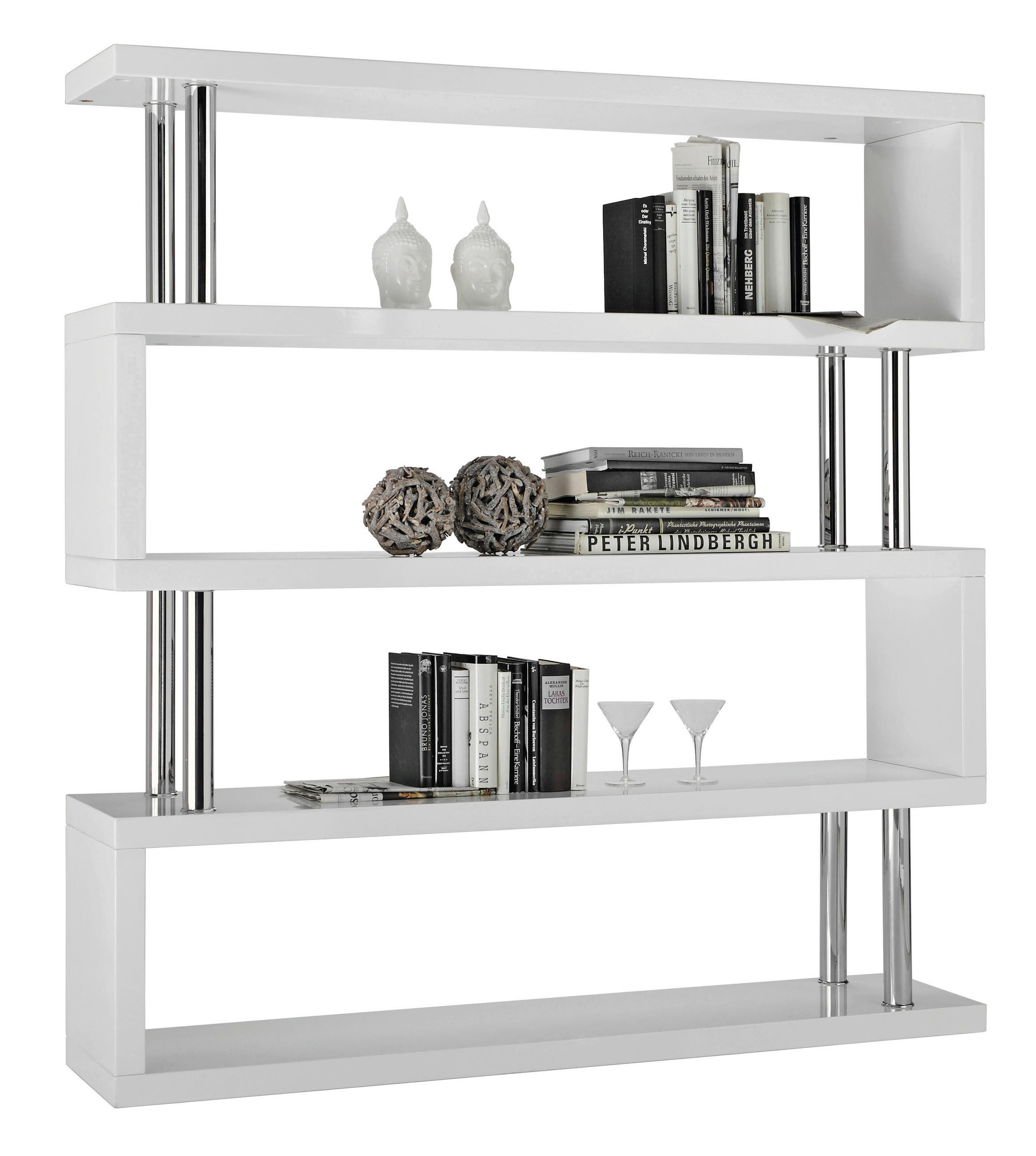 REGAL Weiß  - Weiß, Design, Holzwerkstoff/Metall (156/165/35cm) - Xora