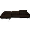 ECKSOFA in Echtleder Dunkelbraun  - Dunkelbraun/Schwarz, Design, Leder/Metall (165/313cm) - Emilio Belluti