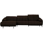 ECKSOFA in Echtleder Dunkelbraun  165/313 cm  - Dunkelbraun/Schwarz, Design, Leder/Metall (165/313cm) - Emilio Belluti