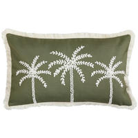 OUTDOOR-KISSENHÜLLE 40/60 cm  - Weiß/Olivgrün, Textil (40/60cm) - Ambia Garden