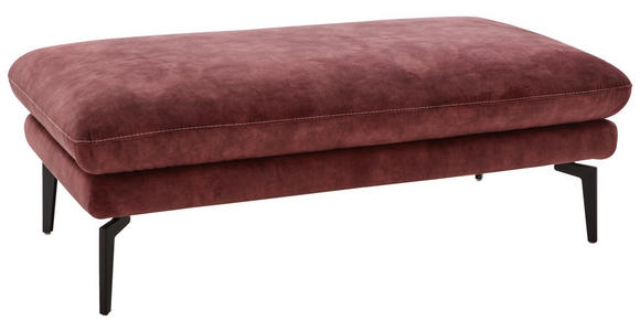 3-SITZER-SOFA in Velours Dunkelrot  - Beige/Schwarz, Design, Textil/Metall (222/89/104cm) - Dieter Knoll