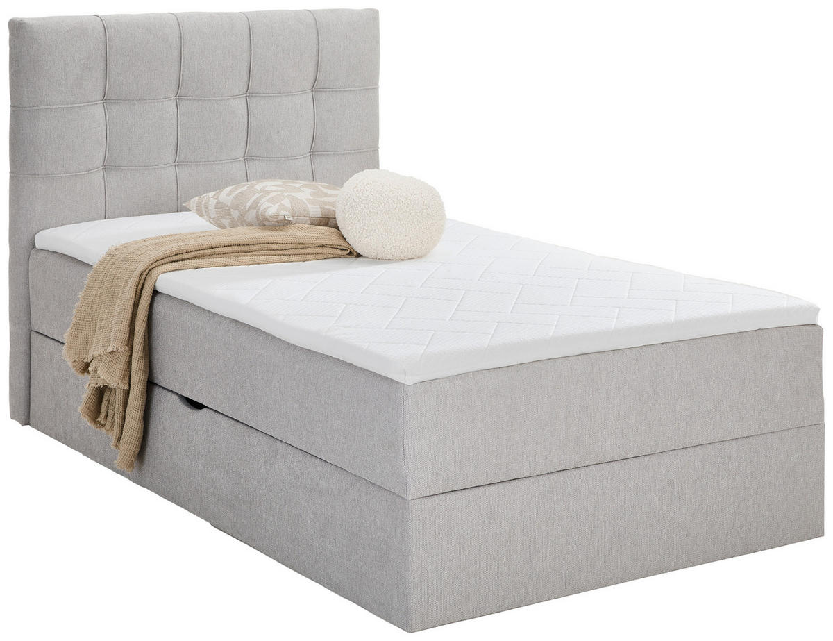 BOXBETT 100/200 cm  in Silberfarben  - Silberfarben/Schwarz, KONVENTIONELL, Kunststoff/Textil (100/200cm) - Boxxx