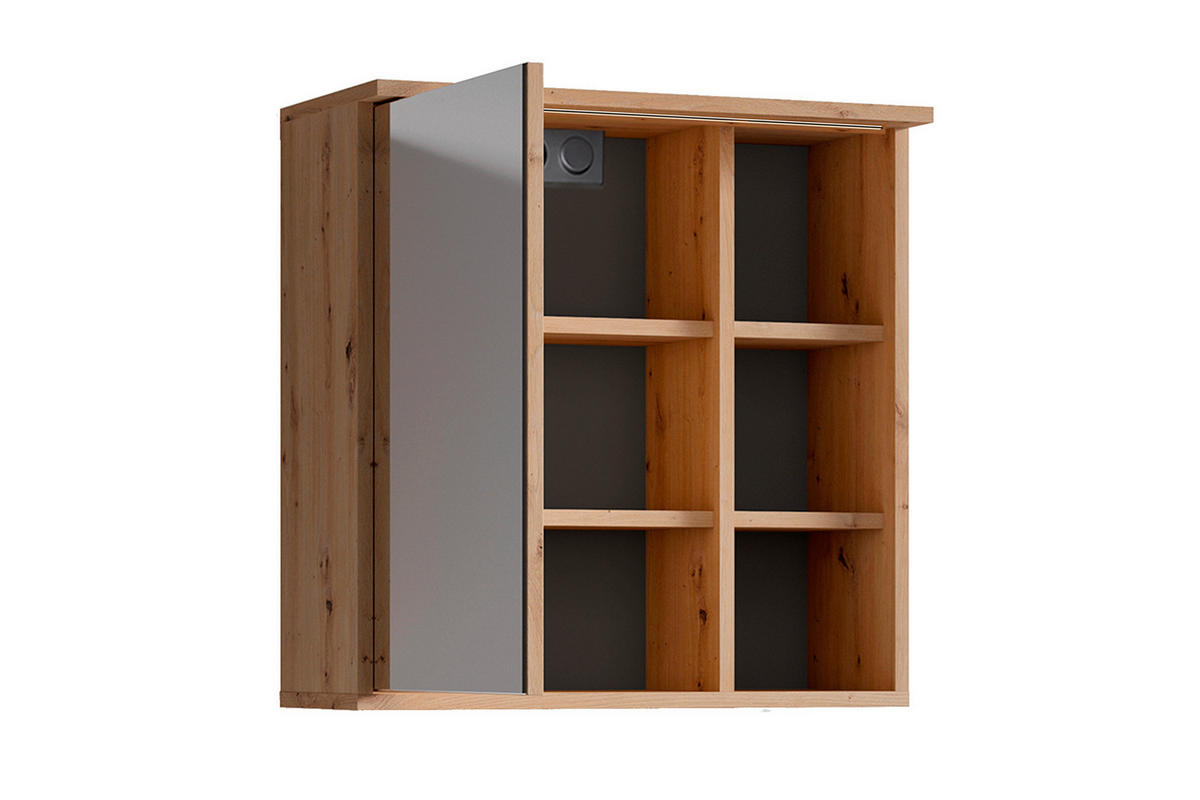 BADEZIMMER  in 114 cm  - Schwarz/Eiche Artisan, MODERN, Holzwerkstoff/Kunststoff (114cm) - MID.YOU