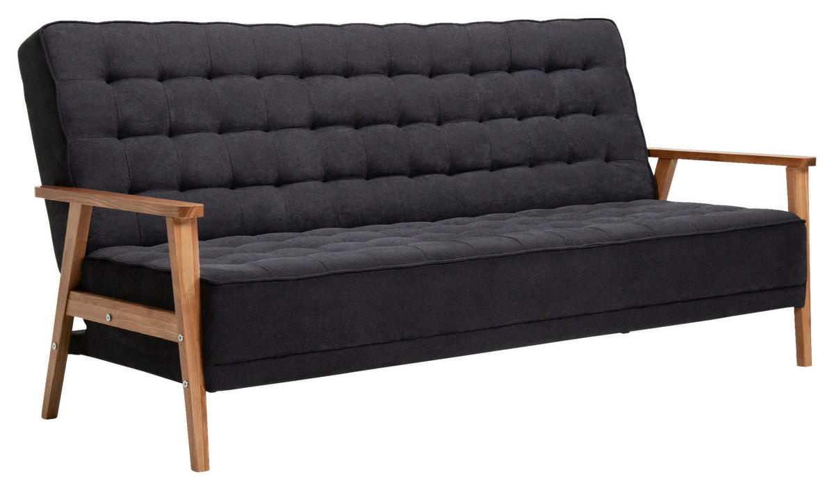 TROSJED NA RAZVLAČENJE tekstil  tamno siva    - boje jasena/tamno siva, Design, tekstil/drvo (202/95/95cm) - P & B