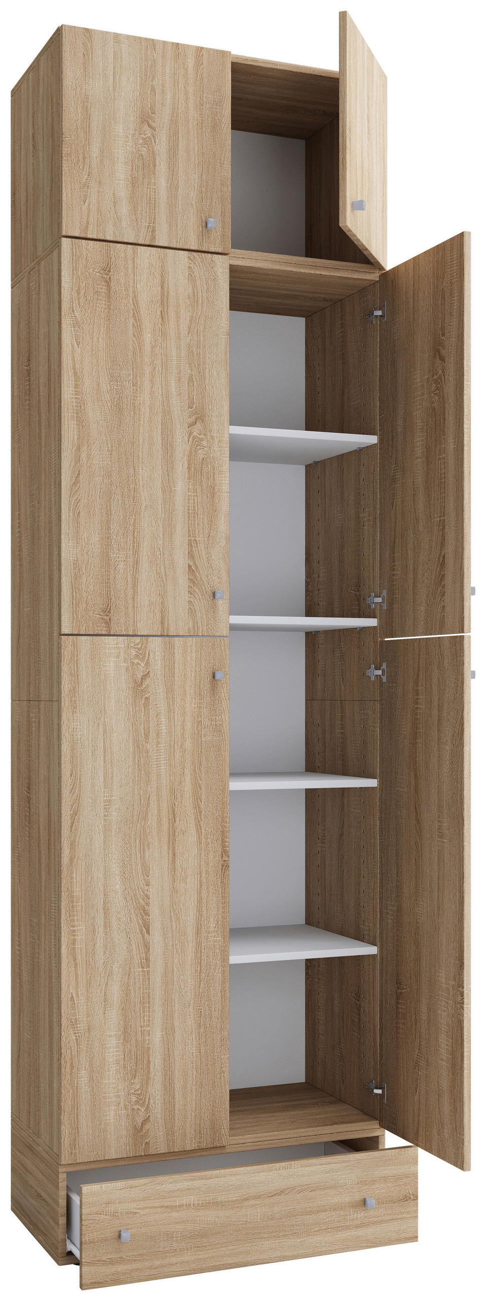 KLEIDERSCHRANK Sonoma Eiche  - Buchefarben/Grau, Modern, Holzwerkstoff/Kunststoff (70/240/39cm) - MID.YOU