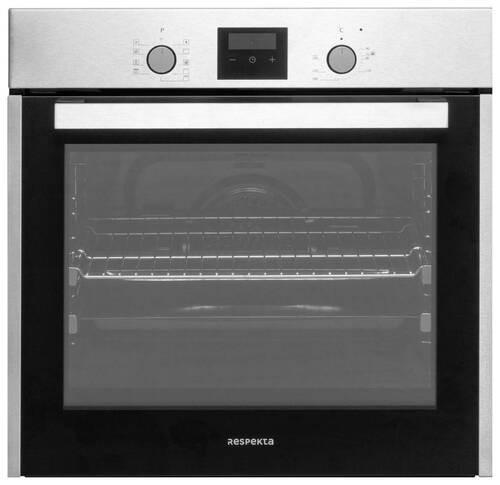 EINBAUBACKOFEN AB140-33  - Edelstahlfarben/Schwarz, Trend, Glas/Metall (59,5/59,5/56,5cm) - Respekta