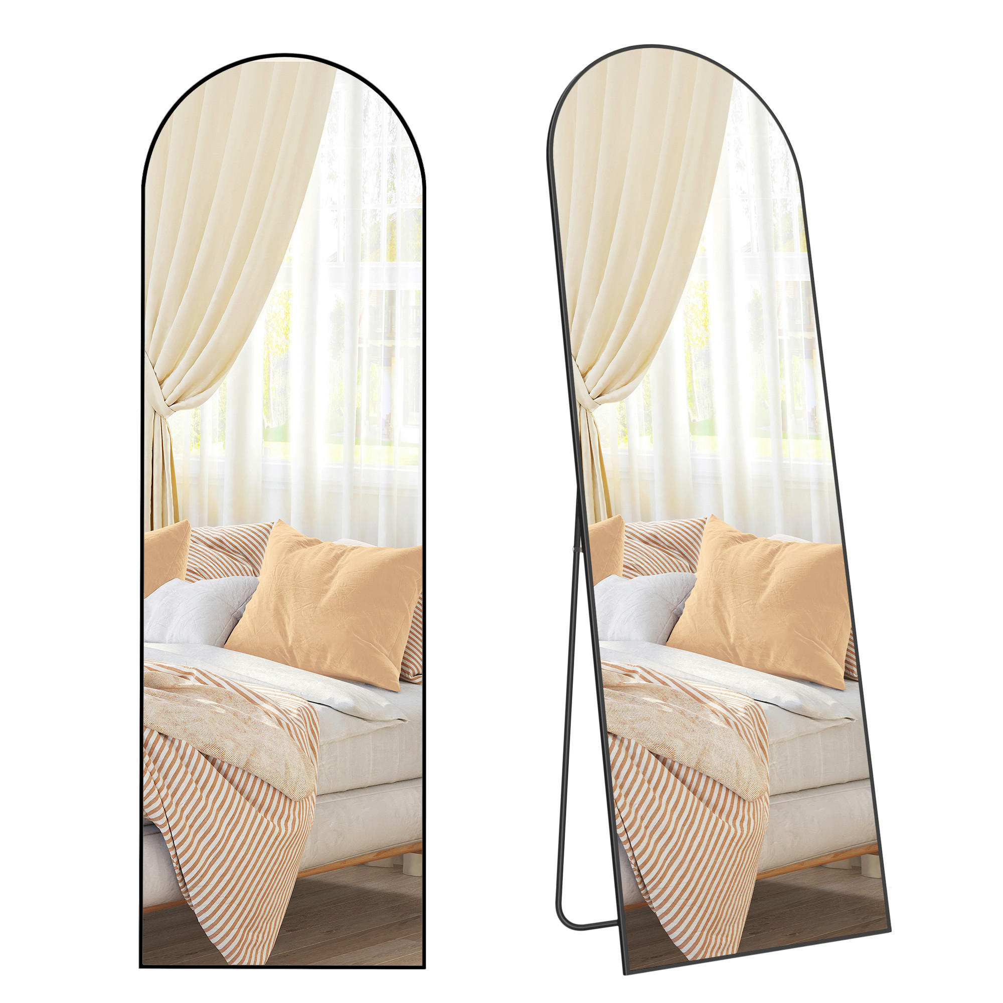 STANDSPIEGEL 50/160/33 cm  - Schwarz, Trend, Glas/Metall (50/160/33cm) - Boxxx