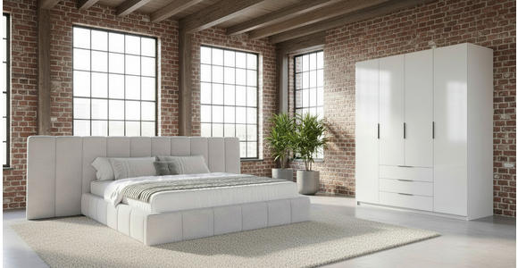 POLSTERBETT gepolstertes Kopfteil, Lattenrost, Bettkasten Beige 160/200 cm  - Beige/Schwarz, Design, Holz/Kunststoff (160/200cm) - Carryhome