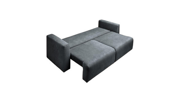 SCHLAFSOFA Cord Dunkelgrau Zierkissen, Rückenkissen, Bettkasten, Schlaffunktion, Rücken echt  - Dunkelgrau/Schwarz, Design, Kunststoff/Textil (250/92/105cm) - Carryhome