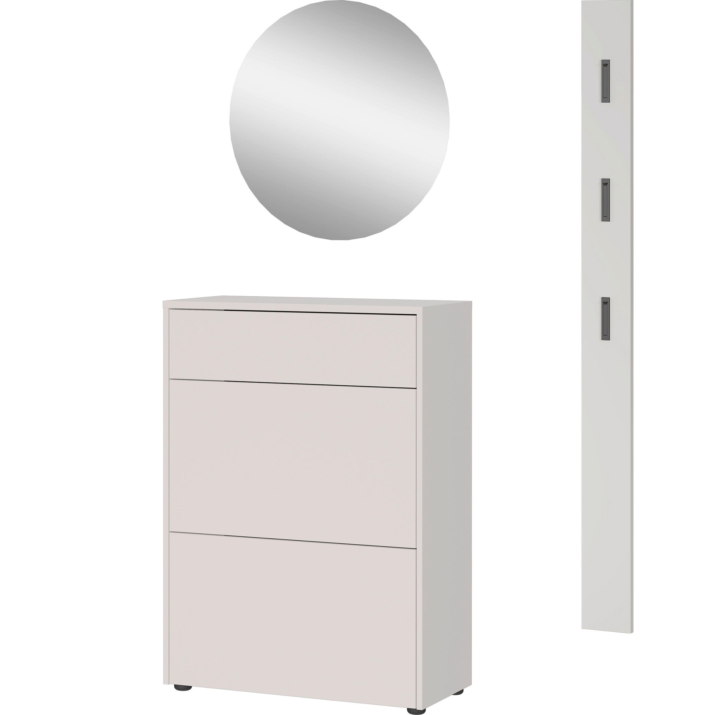 GARDEROBE 3-teilig  in 100/200/34 cm  - Kaschmir, Design, Glas/Holzwerkstoff (100/200/34cm) - Livetastic