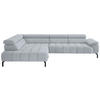 ECKSOFA in Chenille Hellgrau  - Hellgrau/Schwarz, Design, Textil/Metall (222/323cm) - Beldomo Style