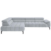 ECKSOFA in Chenille Hellgrau  222/323 cm  - Hellgrau/Schwarz, Design, Textil/Metall (222/323cm) - Beldomo Style