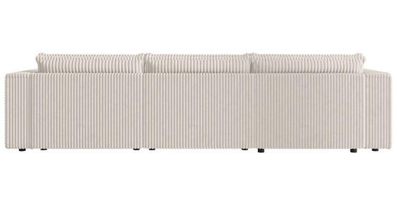 WOHNLANDSCHAFT Creme Cord  - Creme/Schwarz, MODERN, Kunststoff/Textil (153/350/153cm) - Xora