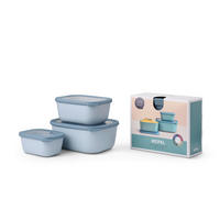 VORRATSDOSENSET 3-teilig  - Blau, Basics, Kunststoff (25,0/20,0/15cm) - Mepal